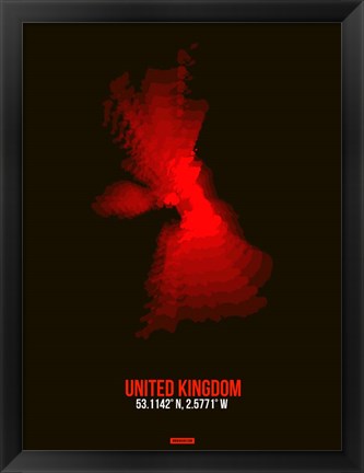Framed United Kingdom Radiant Map 1 Print