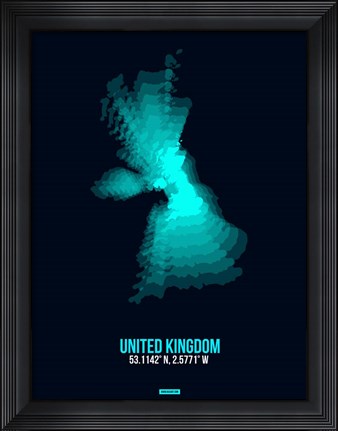 Framed United Kingdom Radiant Map 2 Print