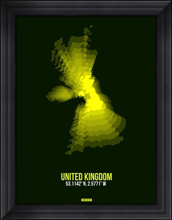 Framed United Kingdom Radiant Map 3 Print