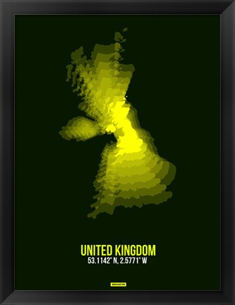 Framed United Kingdom Radiant Map 3 Print