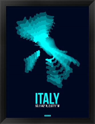 Framed Italy Radiant Map 1 Print