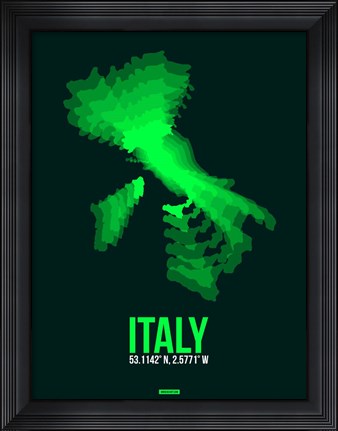 Framed Italy Radiant Map 2 Print