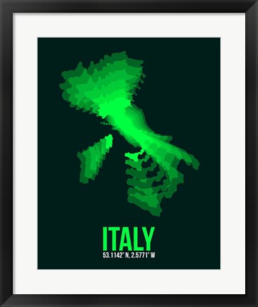 Framed Italy Radiant Map 2 Print