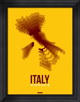 Framed Italy Radiant Map 3 Print