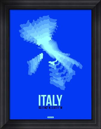 Framed Italy Radiant Map 4 Print