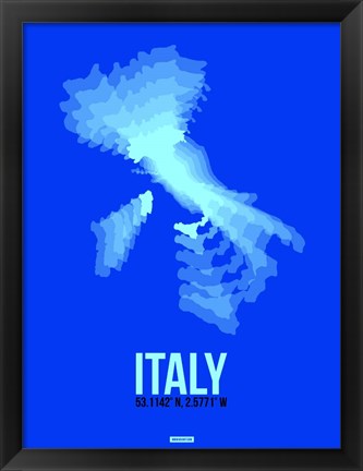 Framed Italy Radiant Map 4 Print