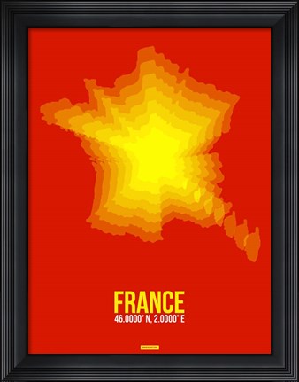 Framed France Radiant Map 1 Print