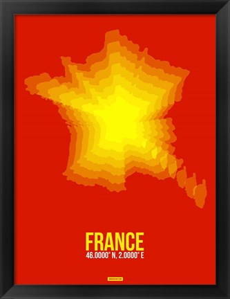 Framed France Radiant Map 1 Print