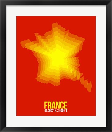 Framed France Radiant Map 1 Print