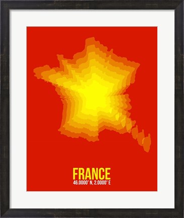 Framed France Radiant Map 1 Print