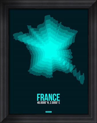 Framed France Radiant Map 2 Print