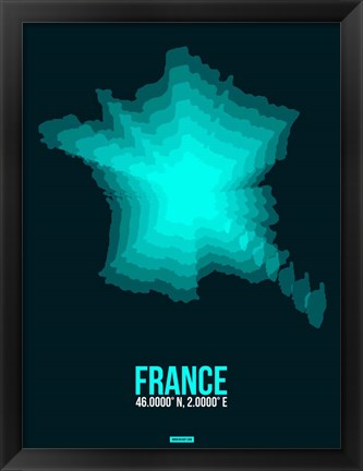 Framed France Radiant Map 2 Print