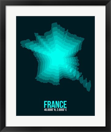 Framed France Radiant Map 2 Print