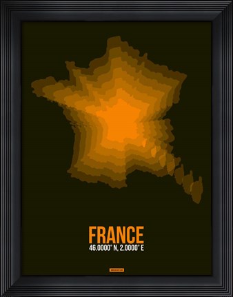 Framed France Radiant Map 3 Print