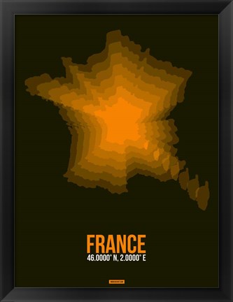 Framed France Radiant Map 3 Print