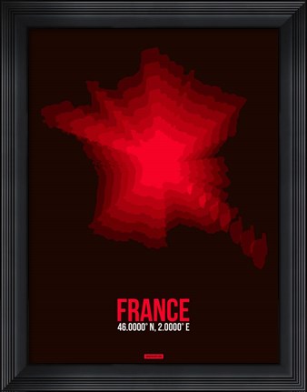 Framed France Radiant Map 4 Print