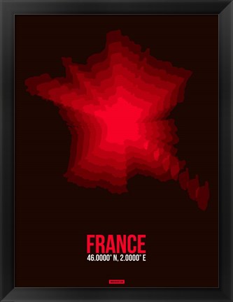 Framed France Radiant Map 4 Print