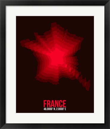 Framed France Radiant Map 4 Print