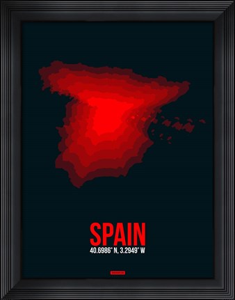 Framed Spain Radiant Map 1 Print