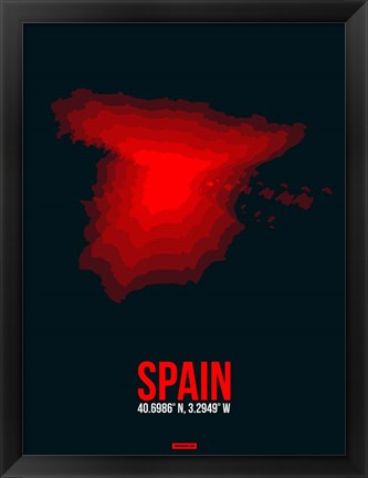 Framed Spain Radiant Map 1 Print