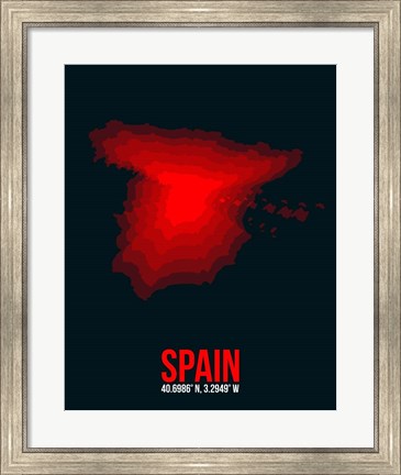 Framed Spain Radiant Map 1 Print