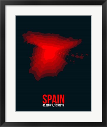 Framed Spain Radiant Map 1 Print