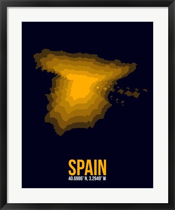 Framed Spain Radiant Map 2 Print