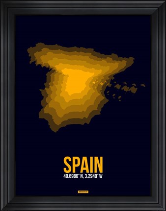 Framed Spain Radiant Map 2 Print