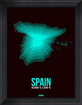 Framed Spain Radiant Map 3 Print