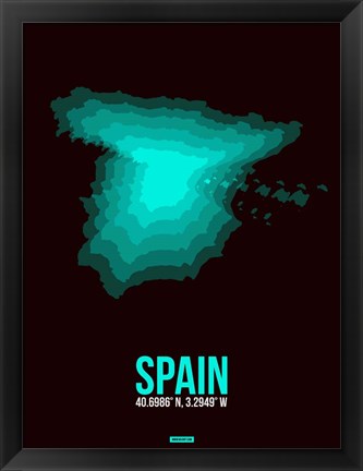 Framed Spain Radiant Map 3 Print