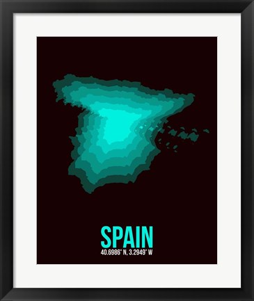 Framed Spain Radiant Map 3 Print