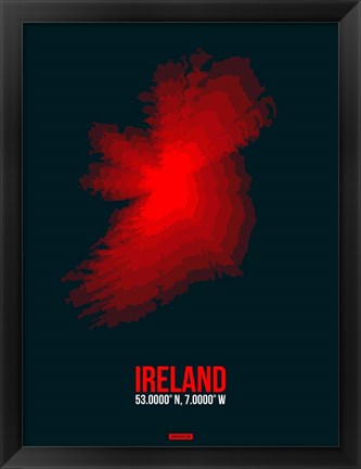 Framed Ireland Radiant Map 1 Print