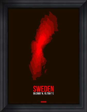 Framed Sweden Radiant Map 1 Print
