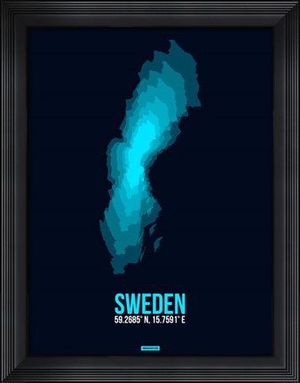 Framed Sweden Radiant Map 2 Print