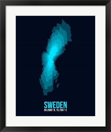 Framed Sweden Radiant Map 2 Print