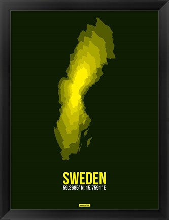 Framed Sweden Radiant Map 3 Print