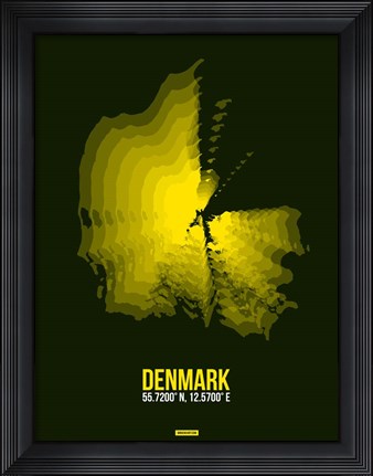 Framed Denmark Radiant Map 1 Print