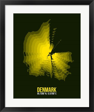 Framed Denmark Radiant Map 1 Print