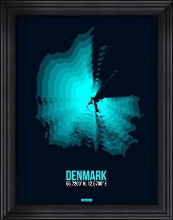 Framed Denmark Radiant Map 2 Print