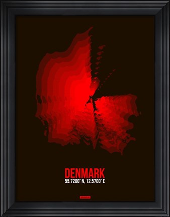 Framed Denmark Radiant Map 3 Print