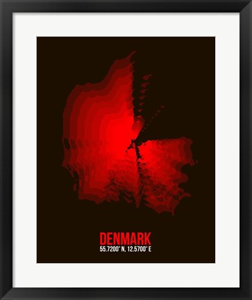 Framed Denmark Radiant Map 3 Print