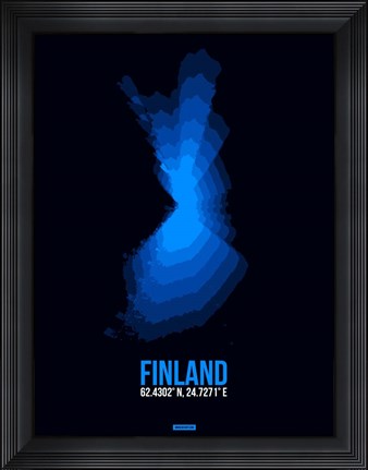 Framed Finland Radiant Map 1 Print