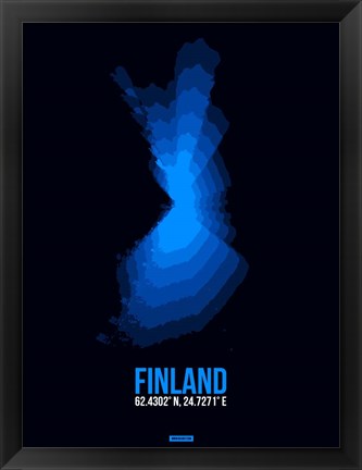 Framed Finland Radiant Map 1 Print