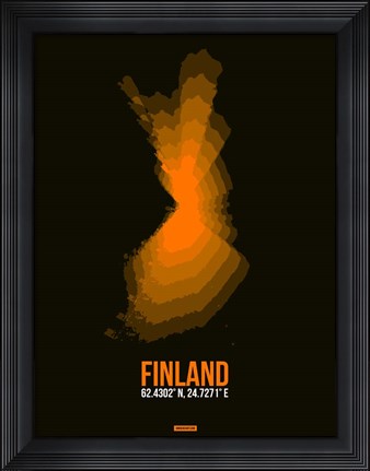 Framed Finland Radiant Map 2 Print