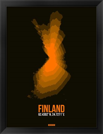 Framed Finland Radiant Map 2 Print