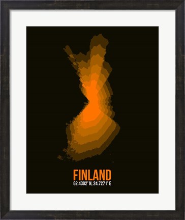 Framed Finland Radiant Map 2 Print