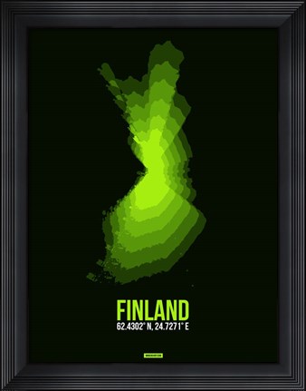 Framed Finland Radiant Map 3 Print