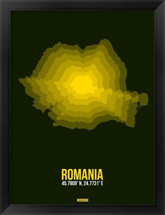 Framed Romania Radiant Map 2 Print