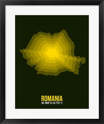 Framed Romania Radiant Map 2 Print