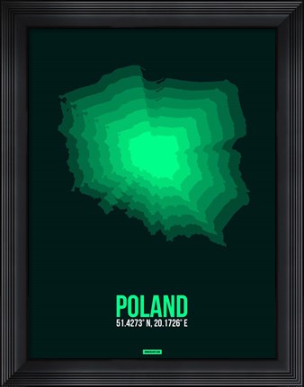 Framed Poland Radiant Map 1 Print